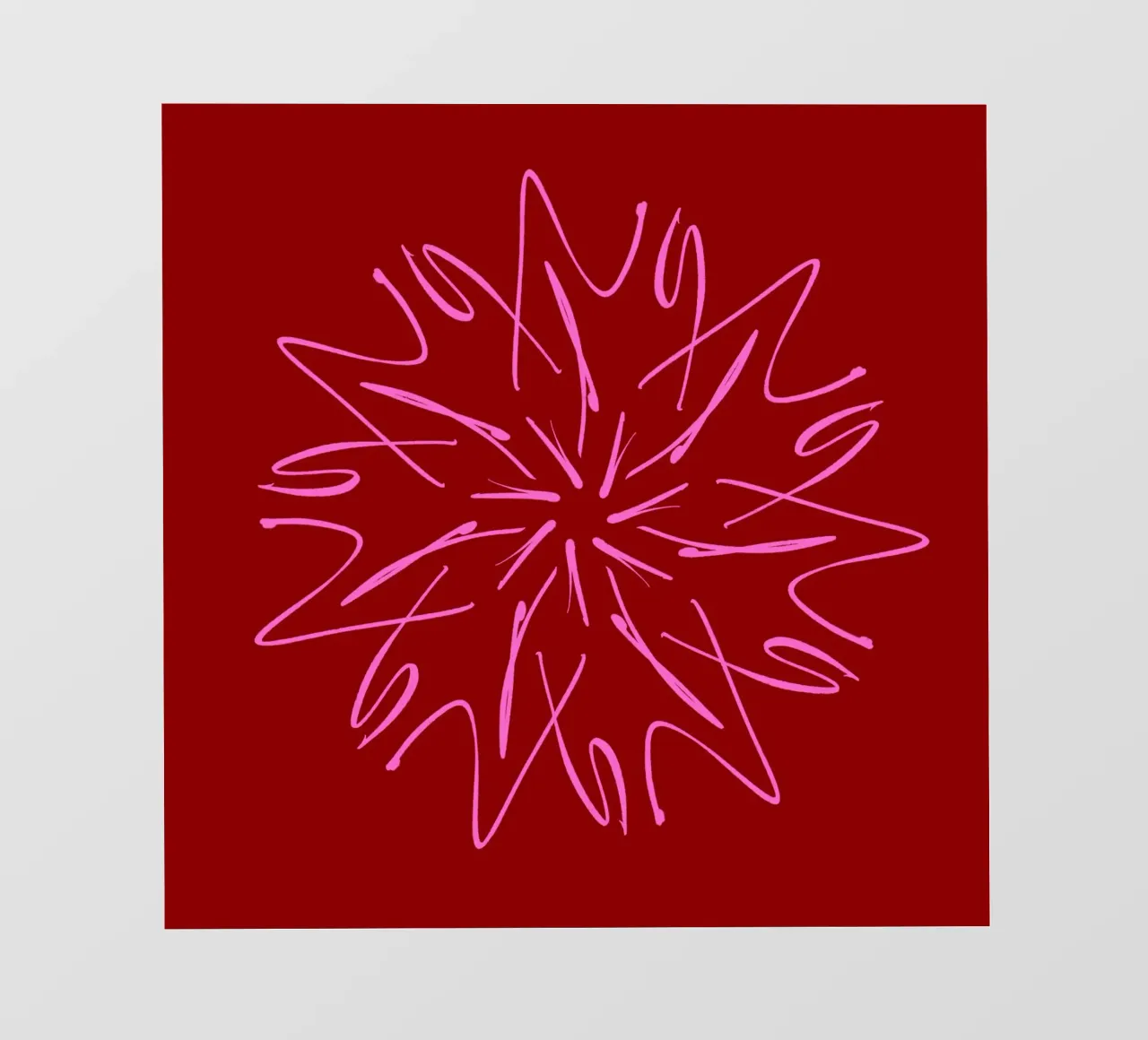Snowflake Star | Hot Pink on Dark Red pellicola backlit da sabidussi