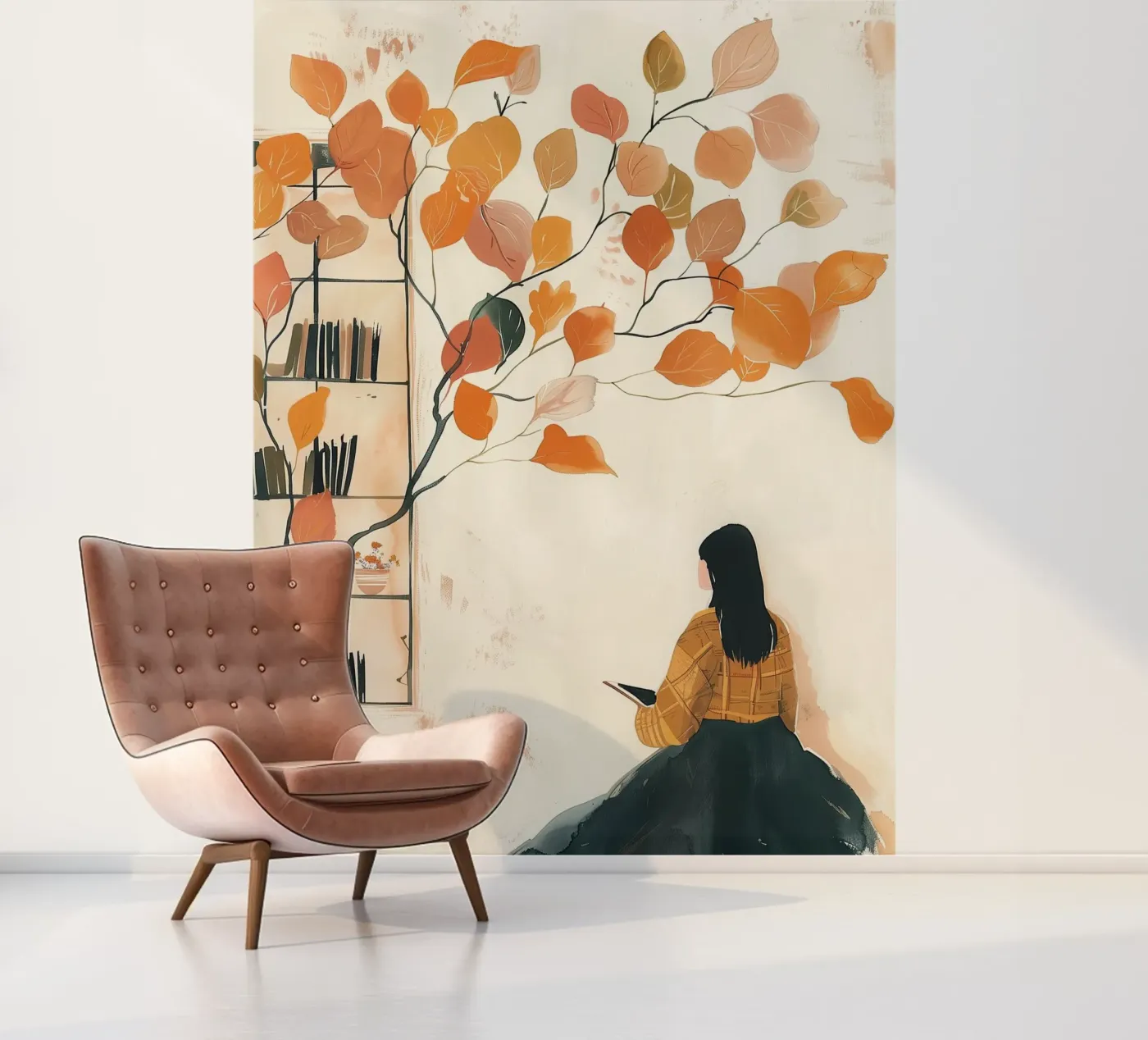 Autumn Reader fotobehang van Freya