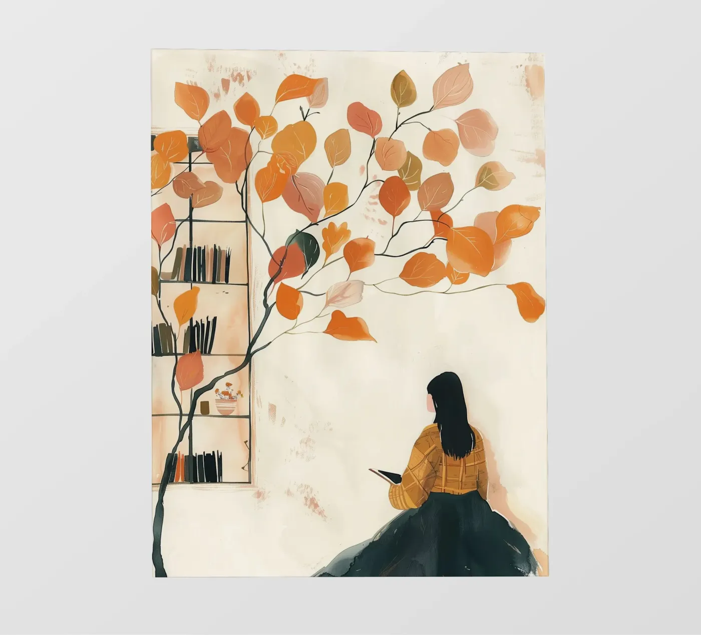 Autumn Reader fotobehang van Freya