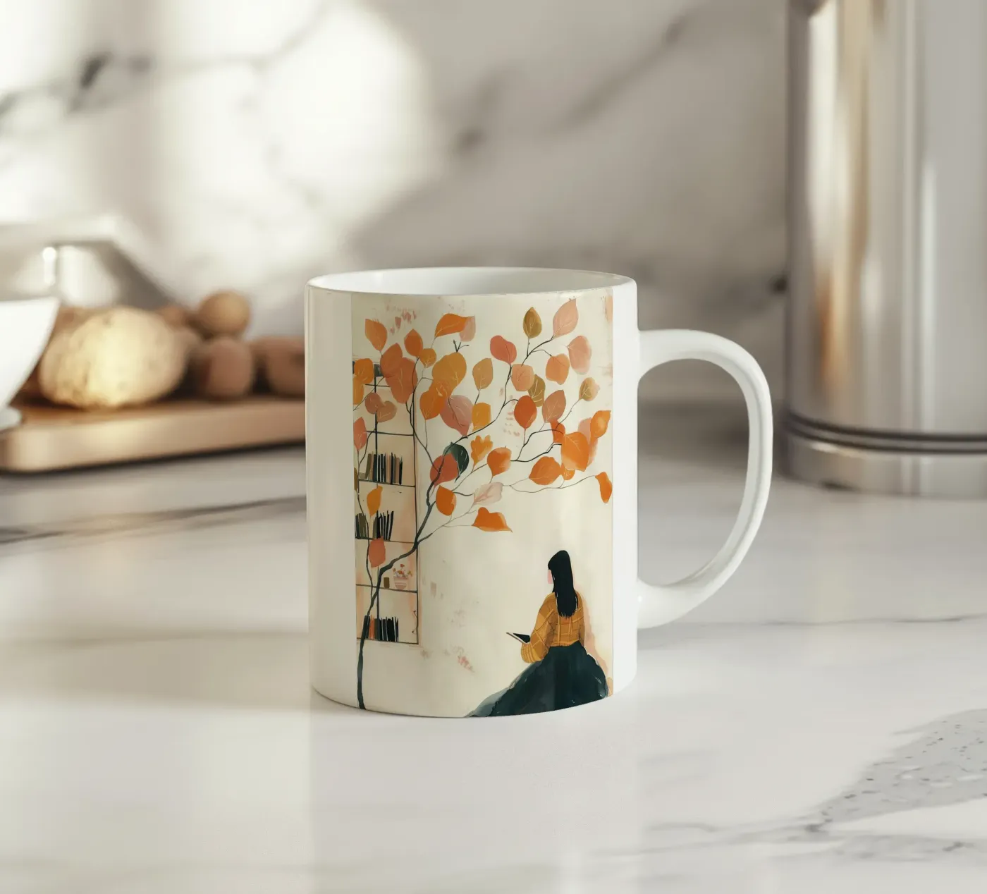 Autumn Reader ceramic mug by Freya