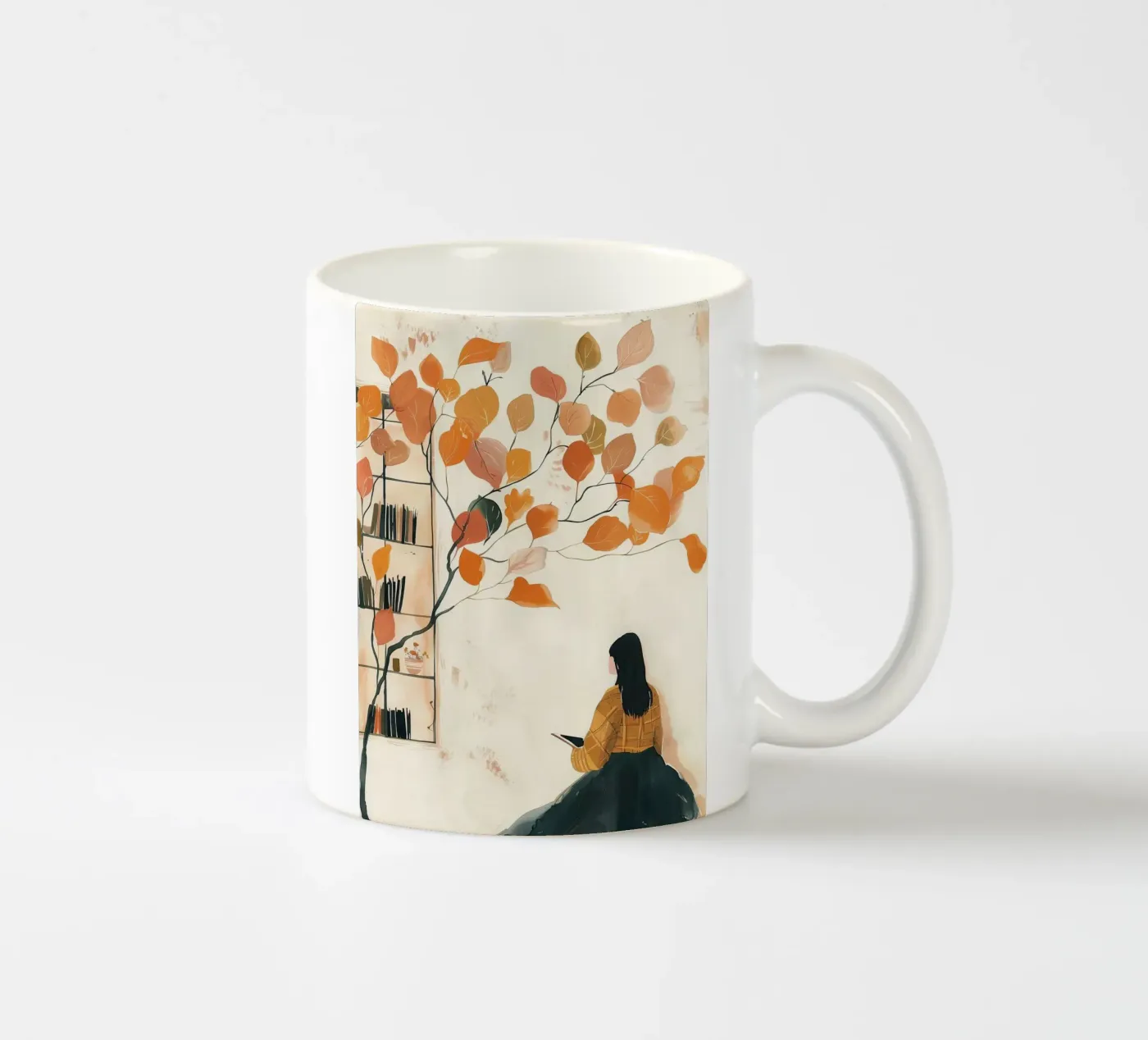 Autumn Reader ceramic mug by Freya