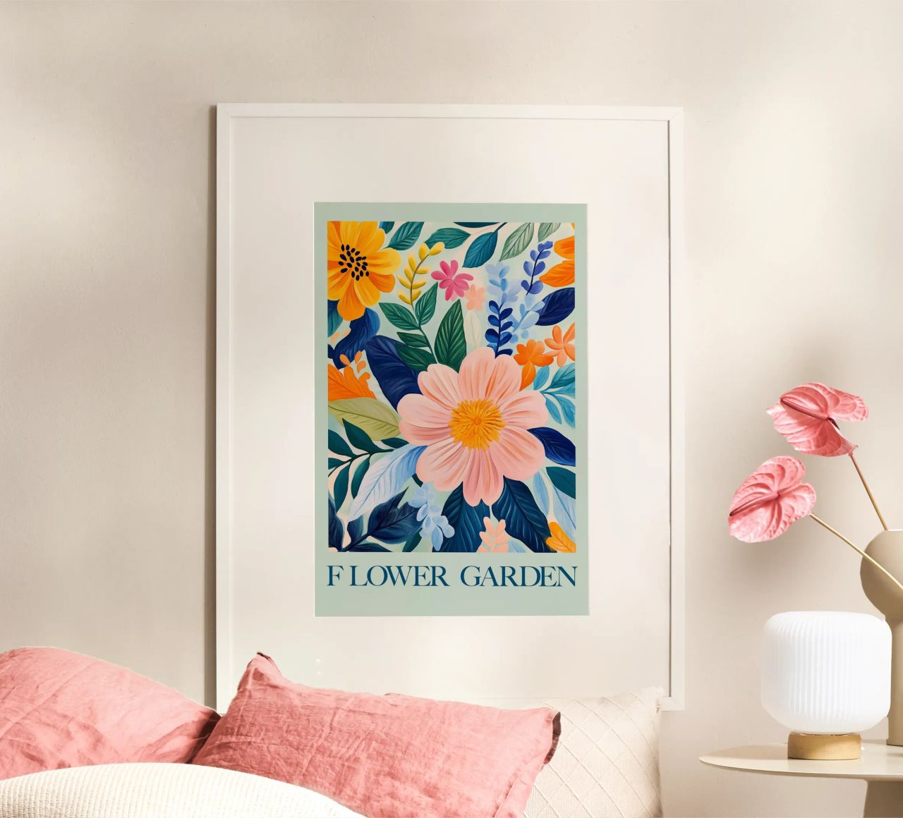 Sonnige Blüten Garten Poster von Carinaprint