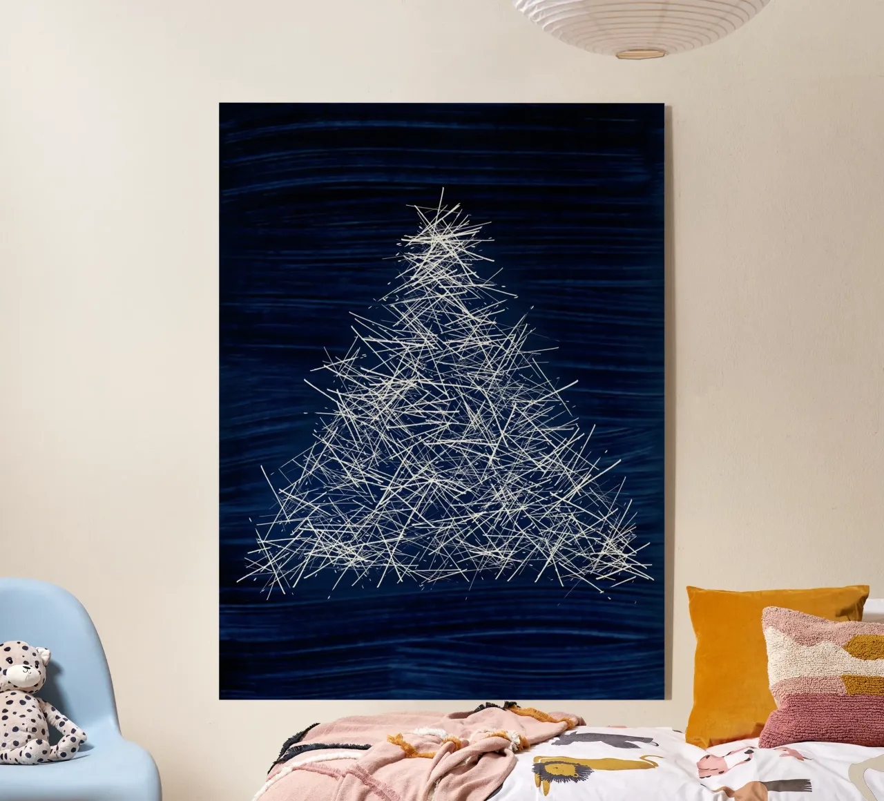 Christmas Tree | Sparkly Abstract on Indigo Dark Blue plexiglass da sabidussi