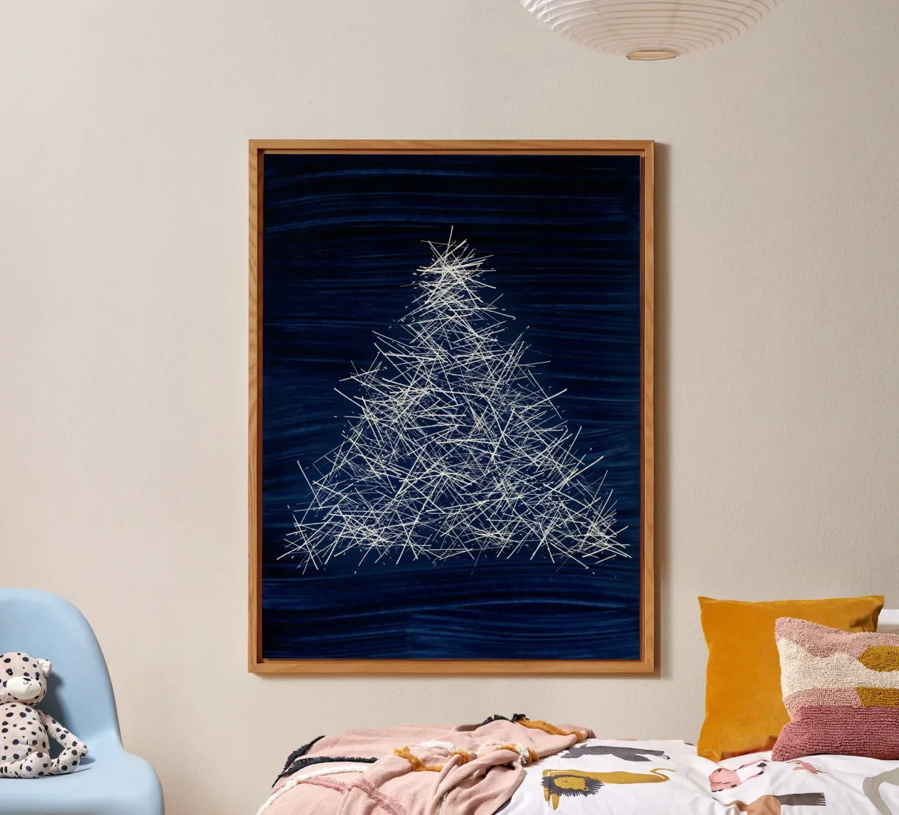 Christmas Tree | Sparkly Abstract on Indigo Dark Blue alluminio dibond da sabidussi