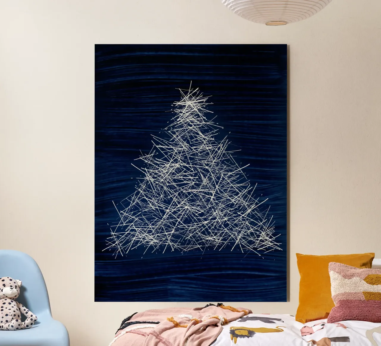 Christmas Tree | Sparkly Abstract on Indigo Dark Blue alluminio dibond da sabidussi