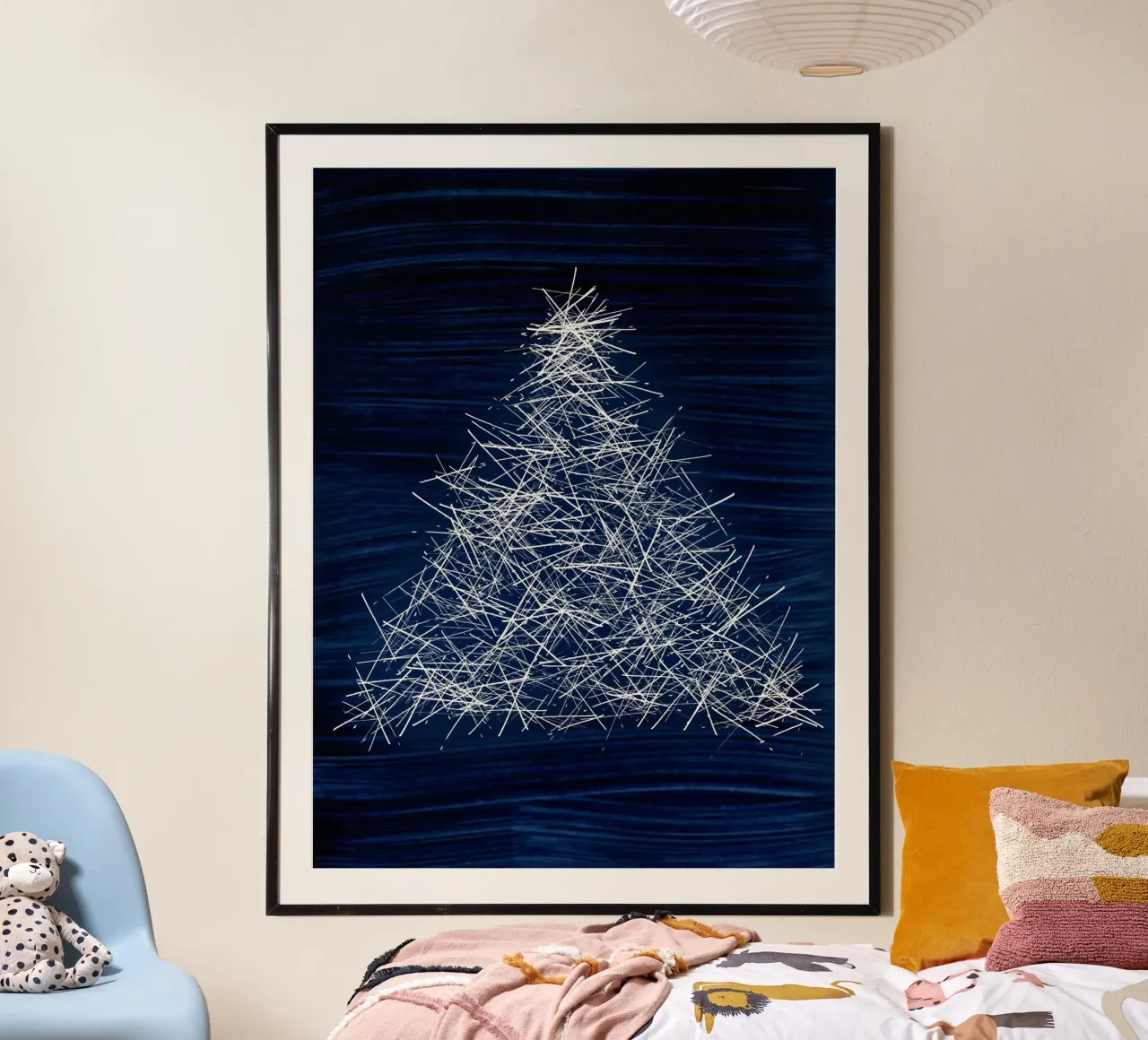 Christmas Tree | Sparkly Abstract on Indigo Dark Blue carta hahnemühle da sabidussi