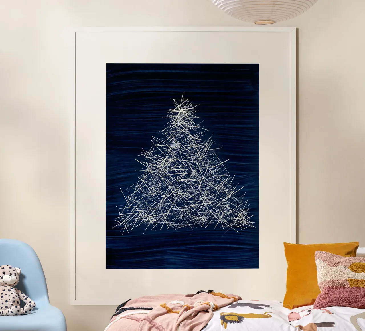 Christmas Tree | Sparkly Abstract on Indigo Dark Blue carta hahnemühle da sabidussi