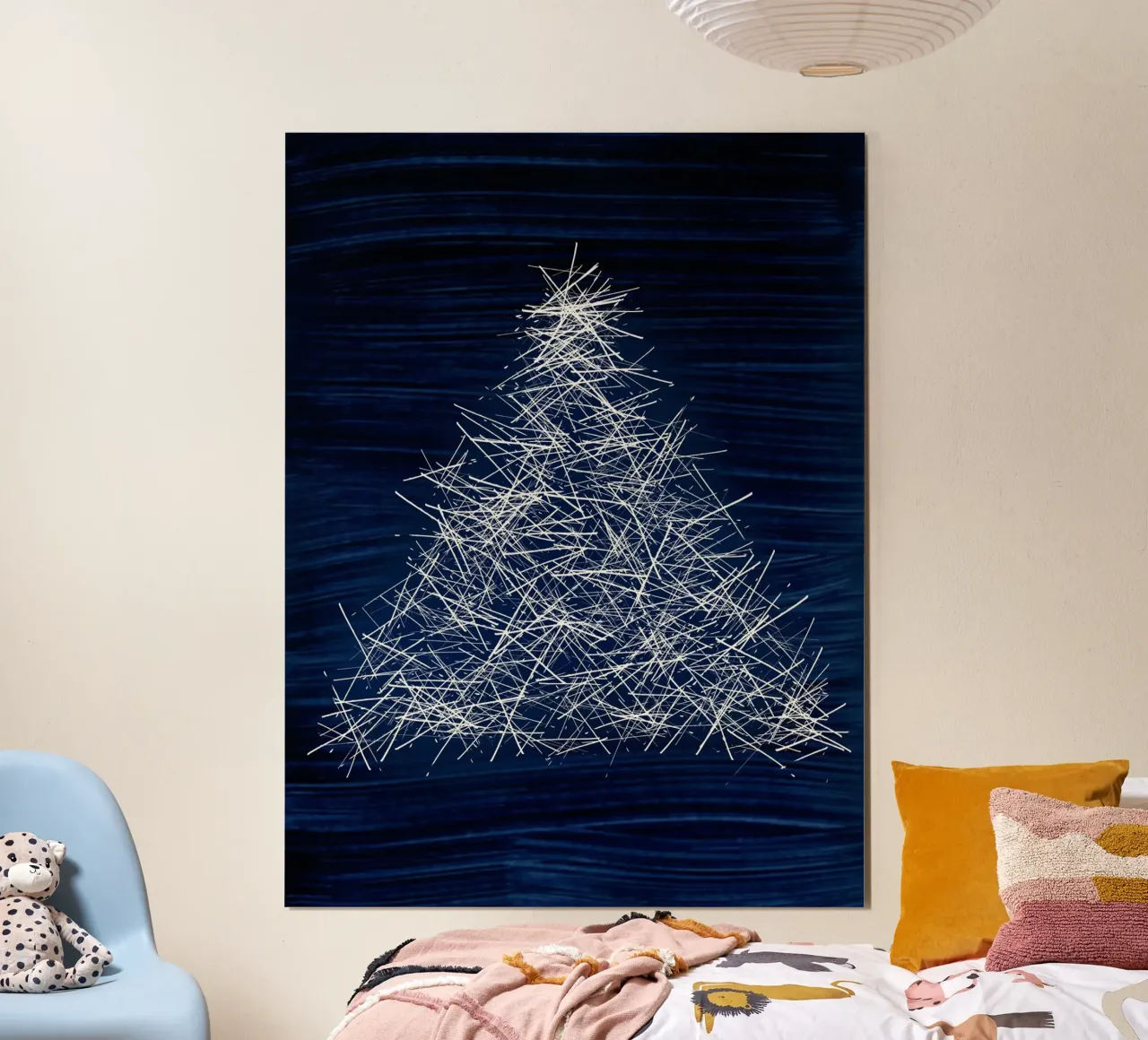 Christmas Tree | Sparkly Abstract on Indigo Dark Blue carta hahnemühle da sabidussi