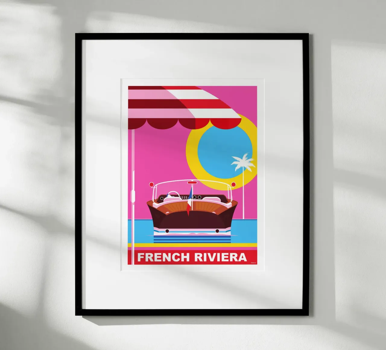 Costa Azzurra poster con telaio in alluminio da Raphaël Delerue