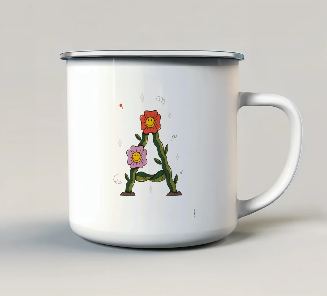 Fiore A tazza in smalto da Rafa Gomes