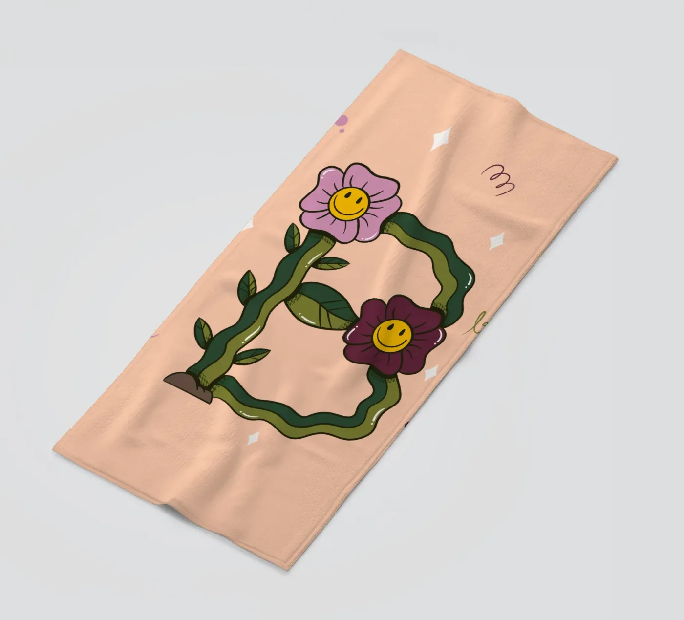 Flower B beach towel by Rafa Gomes