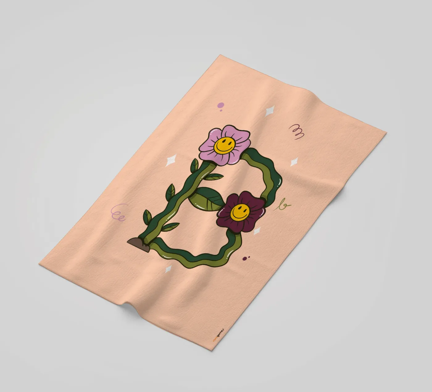 Flower B beach towel by Rafa Gomes