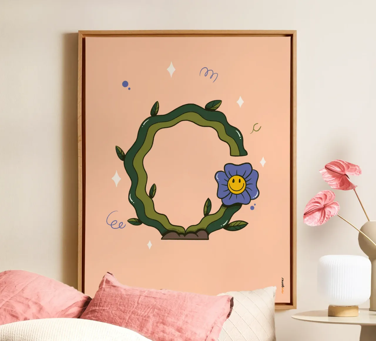 Bloem C canvas met Baklijst van Rafa Gomes