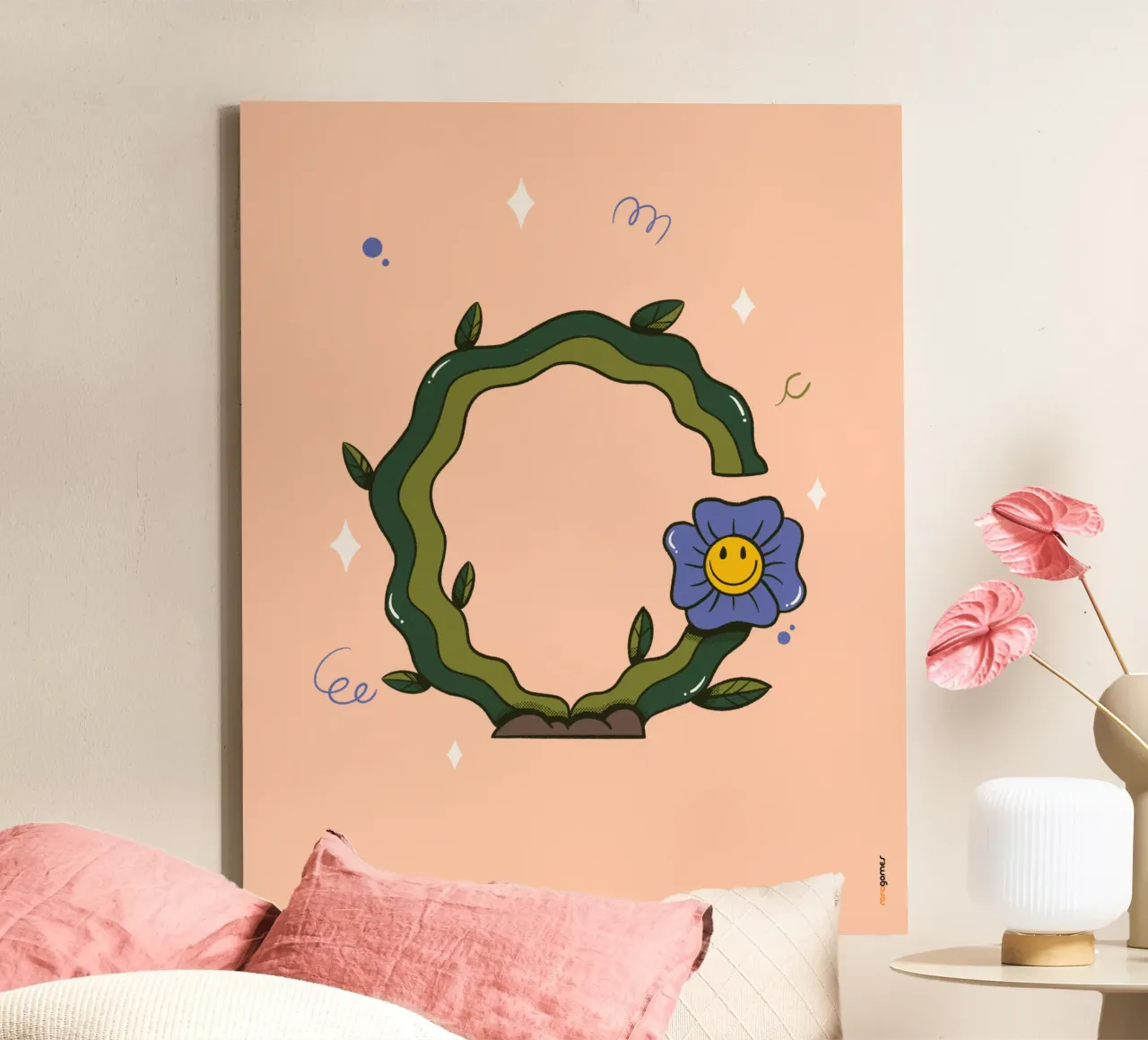 Bloem C canvas met Baklijst van Rafa Gomes