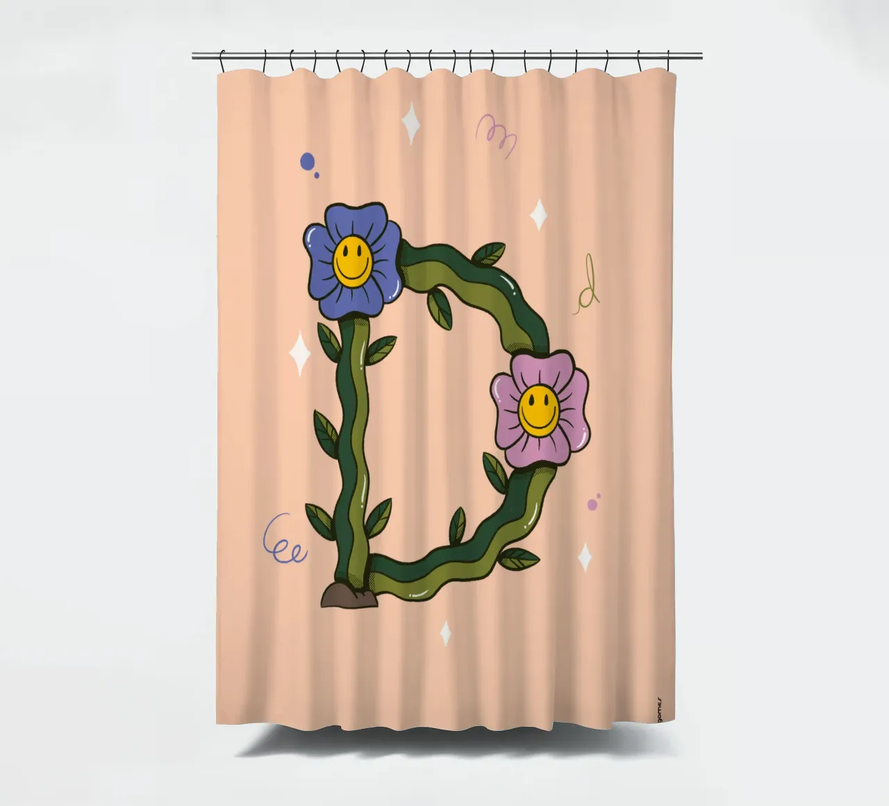 Flower D shower curtain by Rafa Gomes