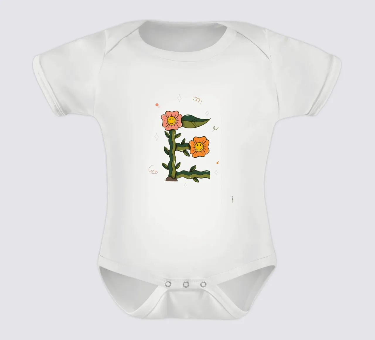 Flower E short-sleeve baby romper by Rafa Gomes