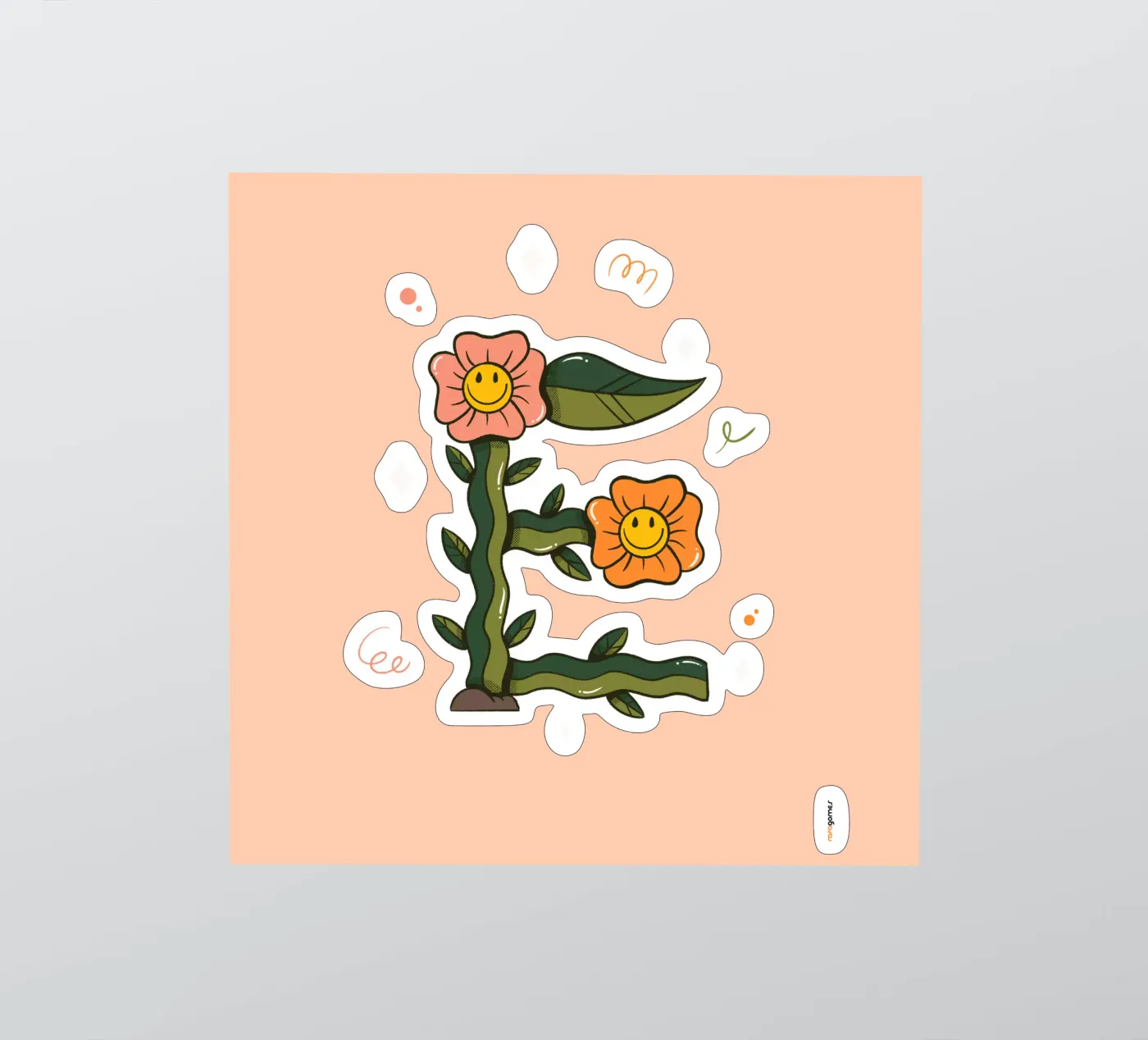Flower E sticker by Rafa Gomes