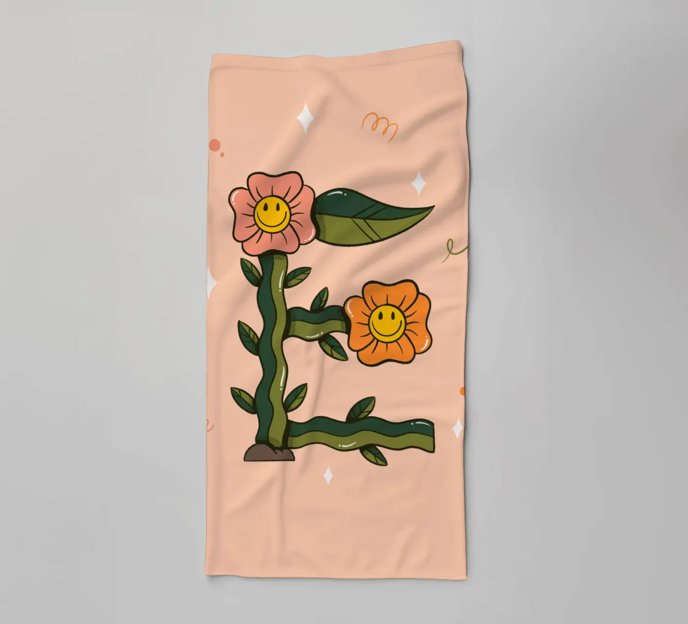 Flower E towel by Rafa Gomes
