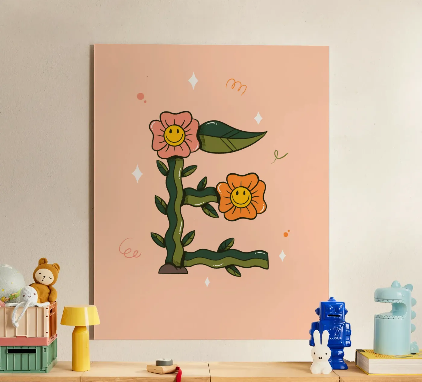 Flower E acryl van Rafa Gomes