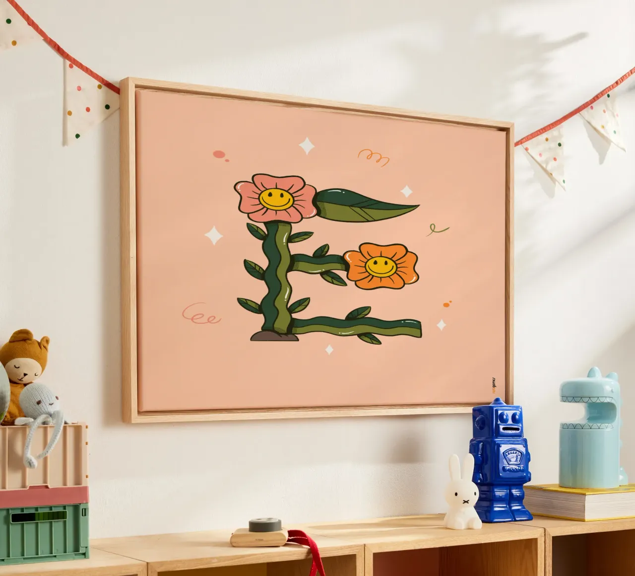 Bloem E canvas met Baklijst van Rafa Gomes