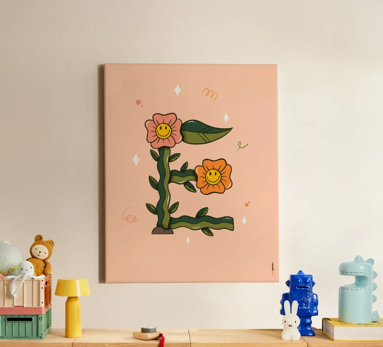 Bloem E canvas met Baklijst van Rafa Gomes