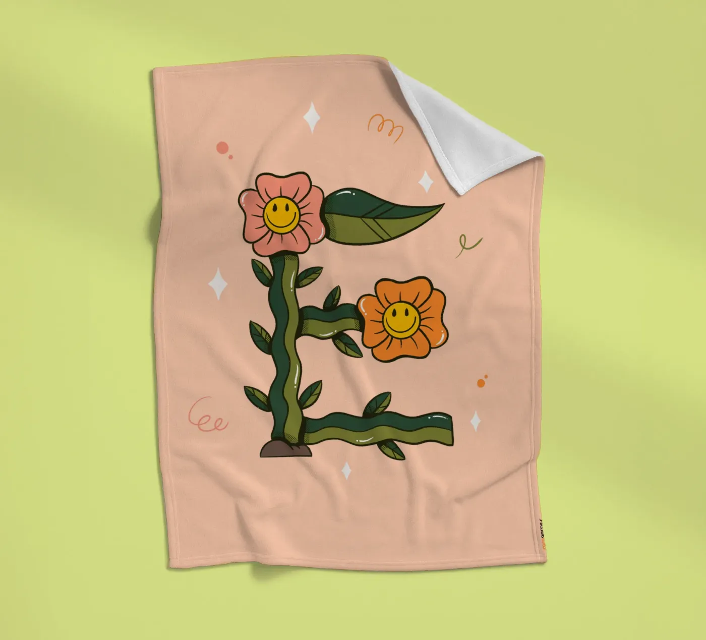 Flower E fleece blanket by Rafa Gomes
