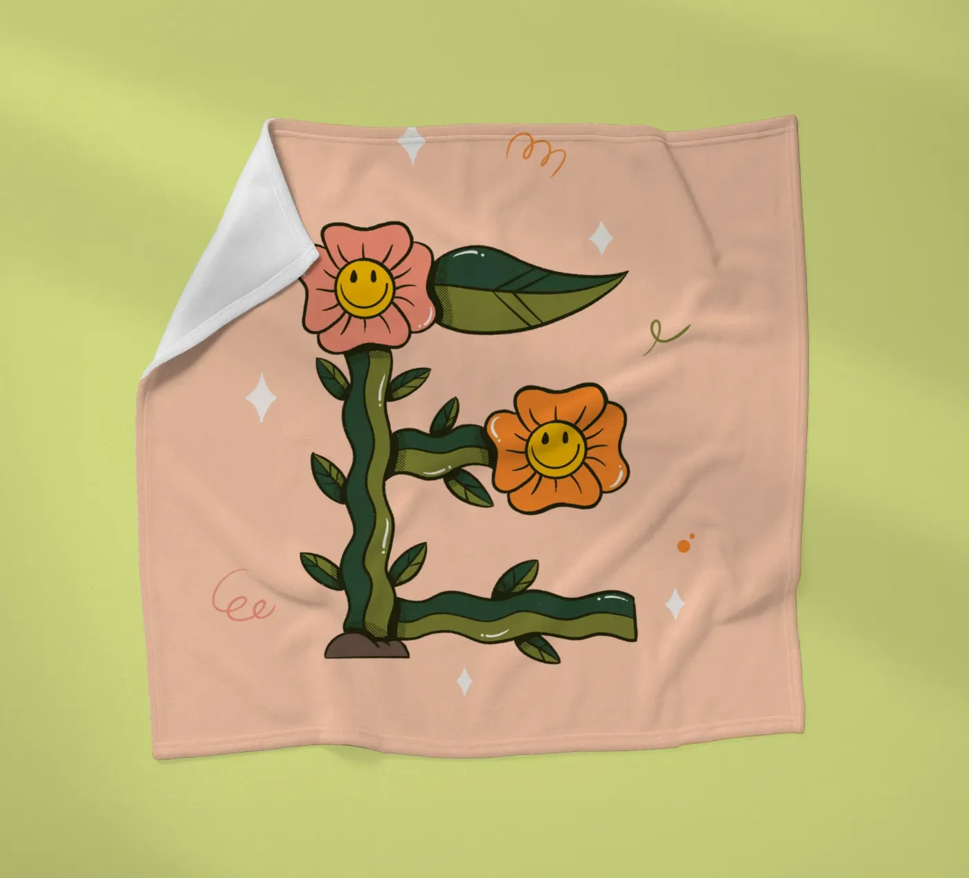 Flower E fleece blanket by Rafa Gomes