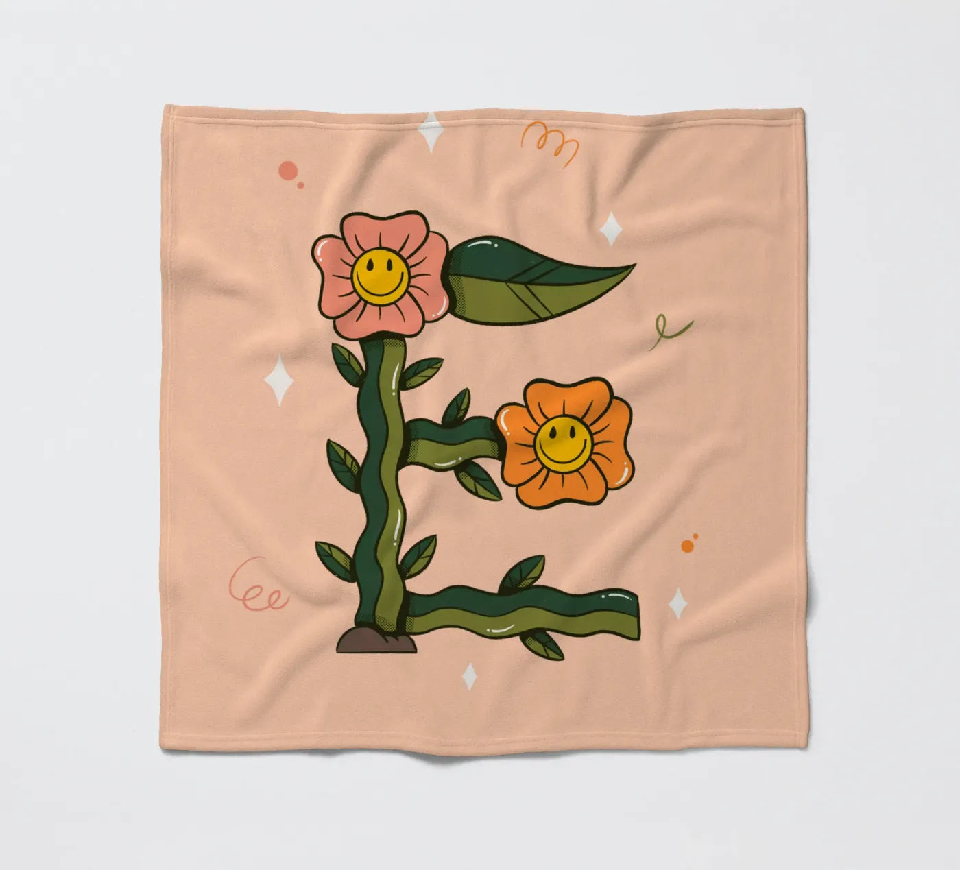 Flower E fleece blanket by Rafa Gomes