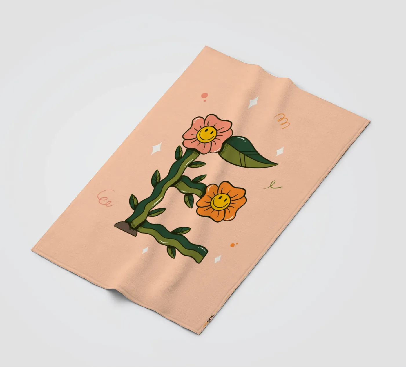 Flower E fleece blanket by Rafa Gomes