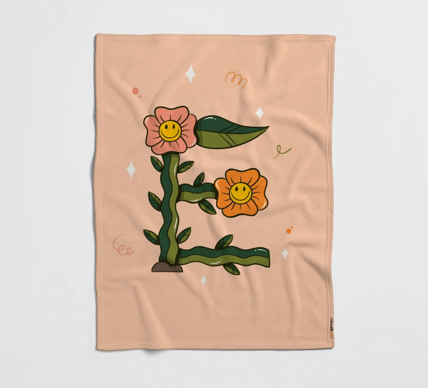 Flower E fleece blanket by Rafa Gomes