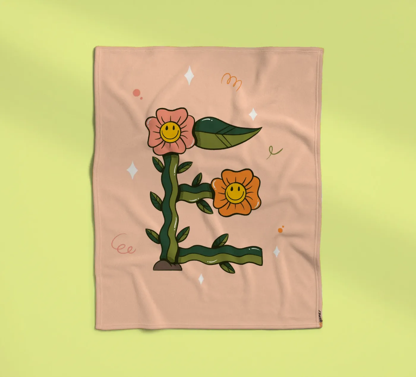 Flower E fleece blanket by Rafa Gomes