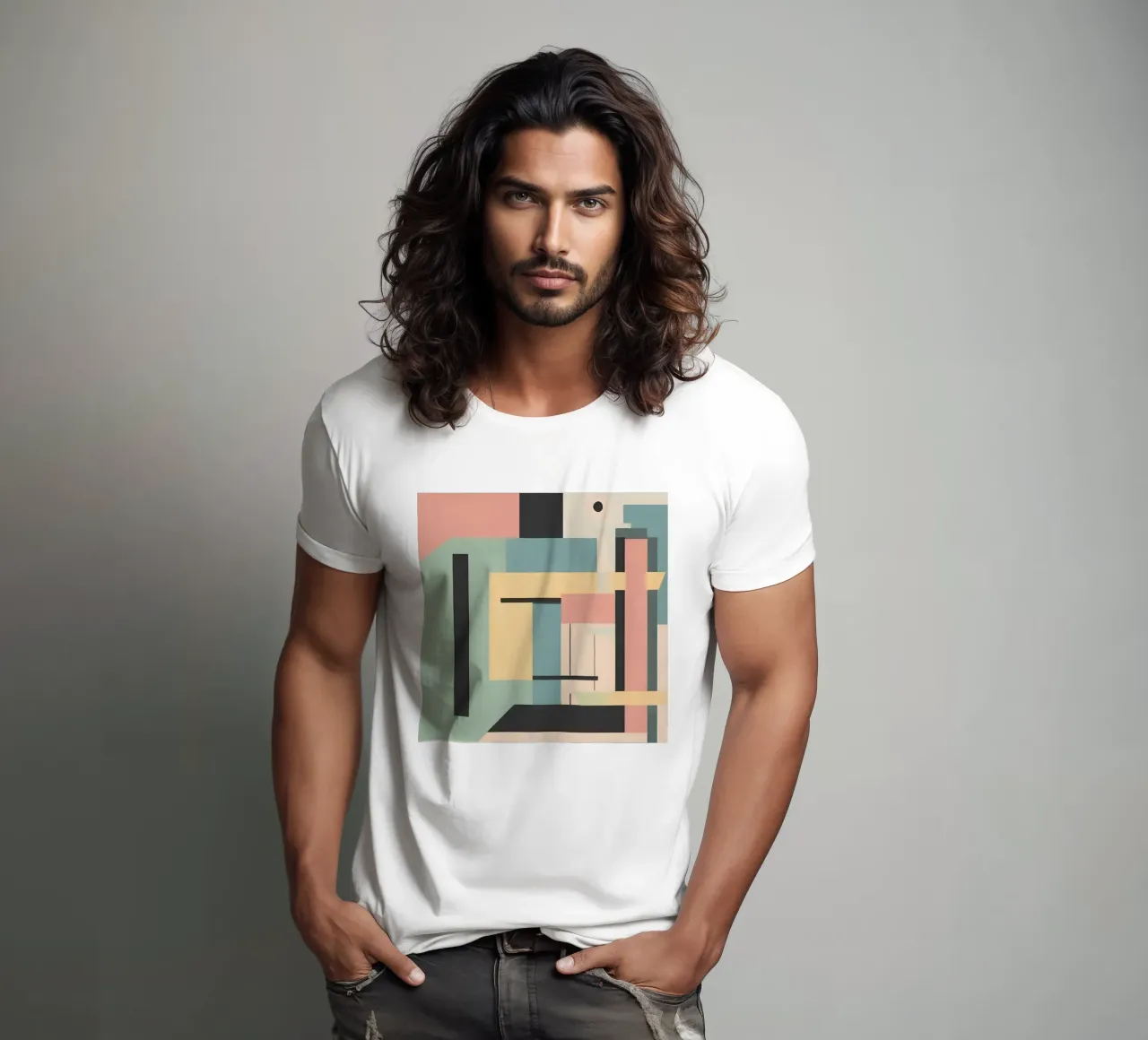 Abstract pastel art deco 2 t-shirt by Rezh creations