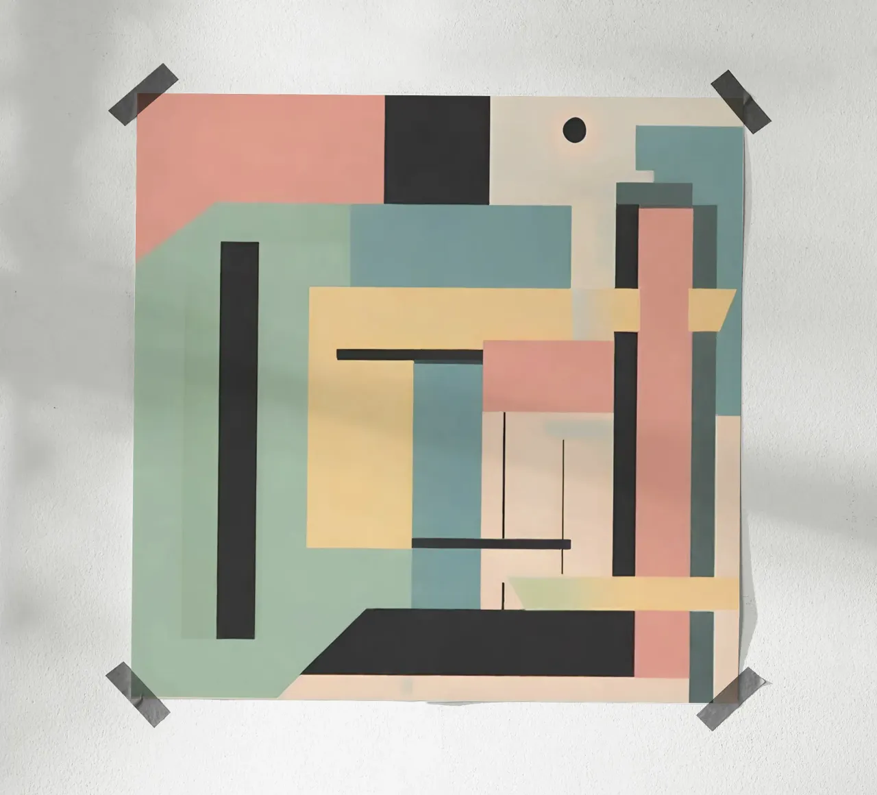 Abstract pastel art deco 2 hahnemühle by Rezh creations