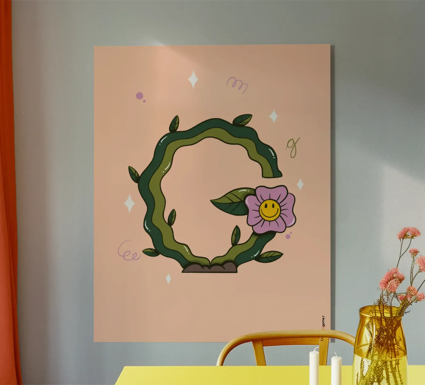 Flower G acrylic glass by Rafa Gomes