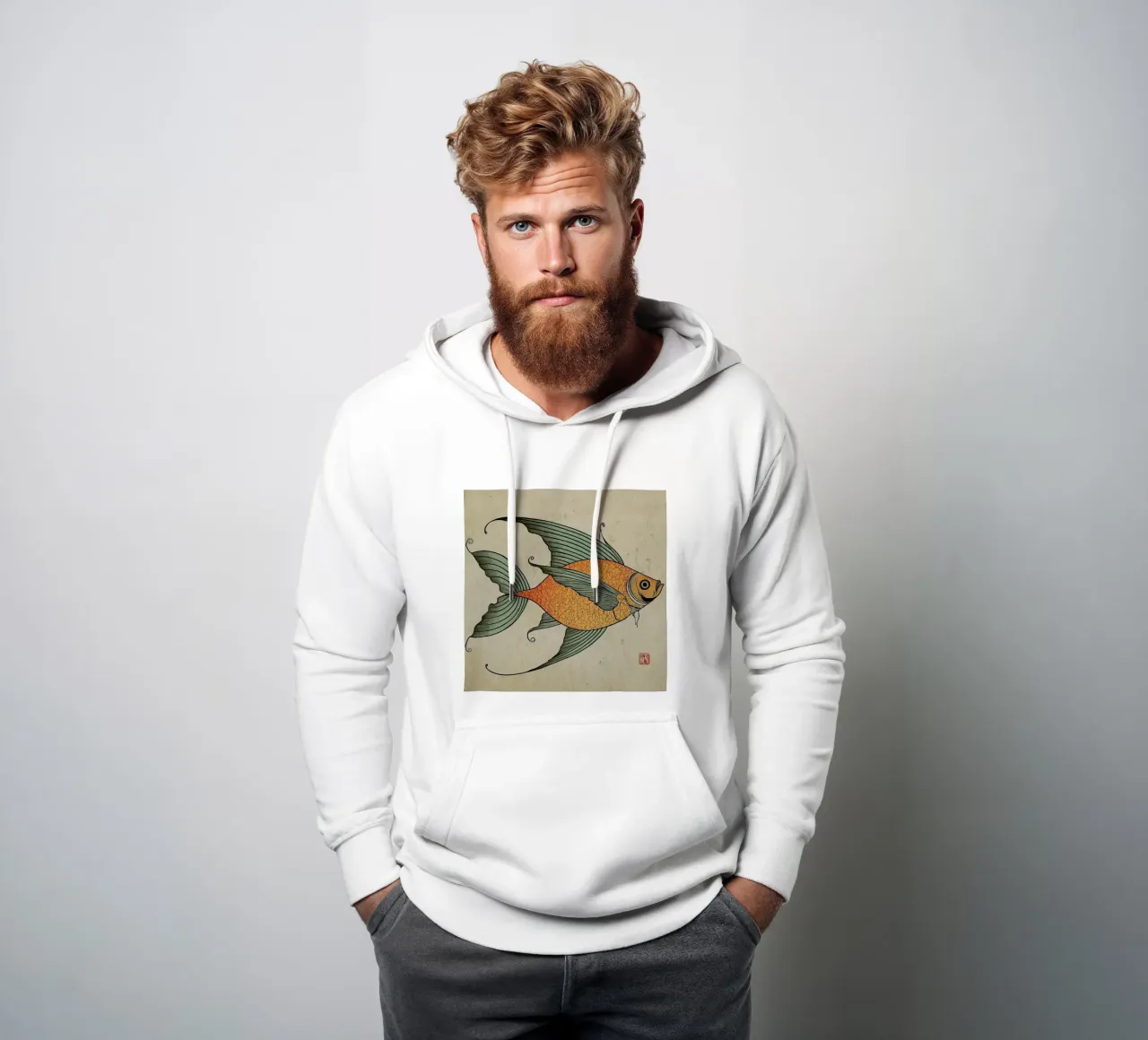 Pesce 2 felpa con cappuccio da Rezh creations