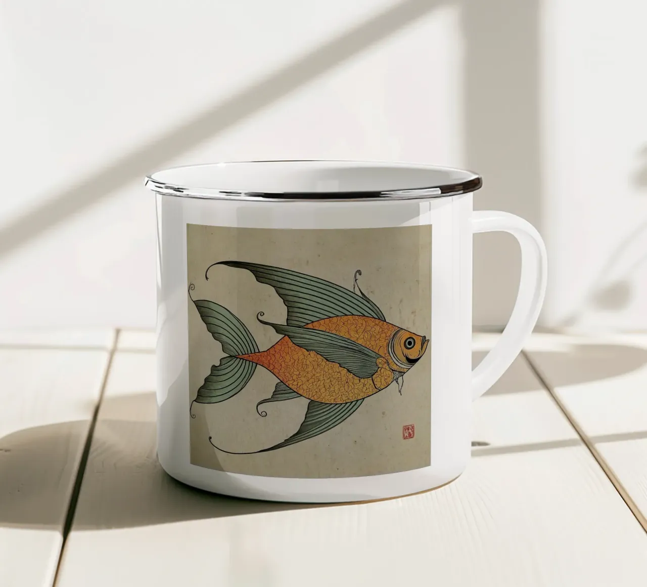 Pesce 2 tazza in smalto da Rezh creations