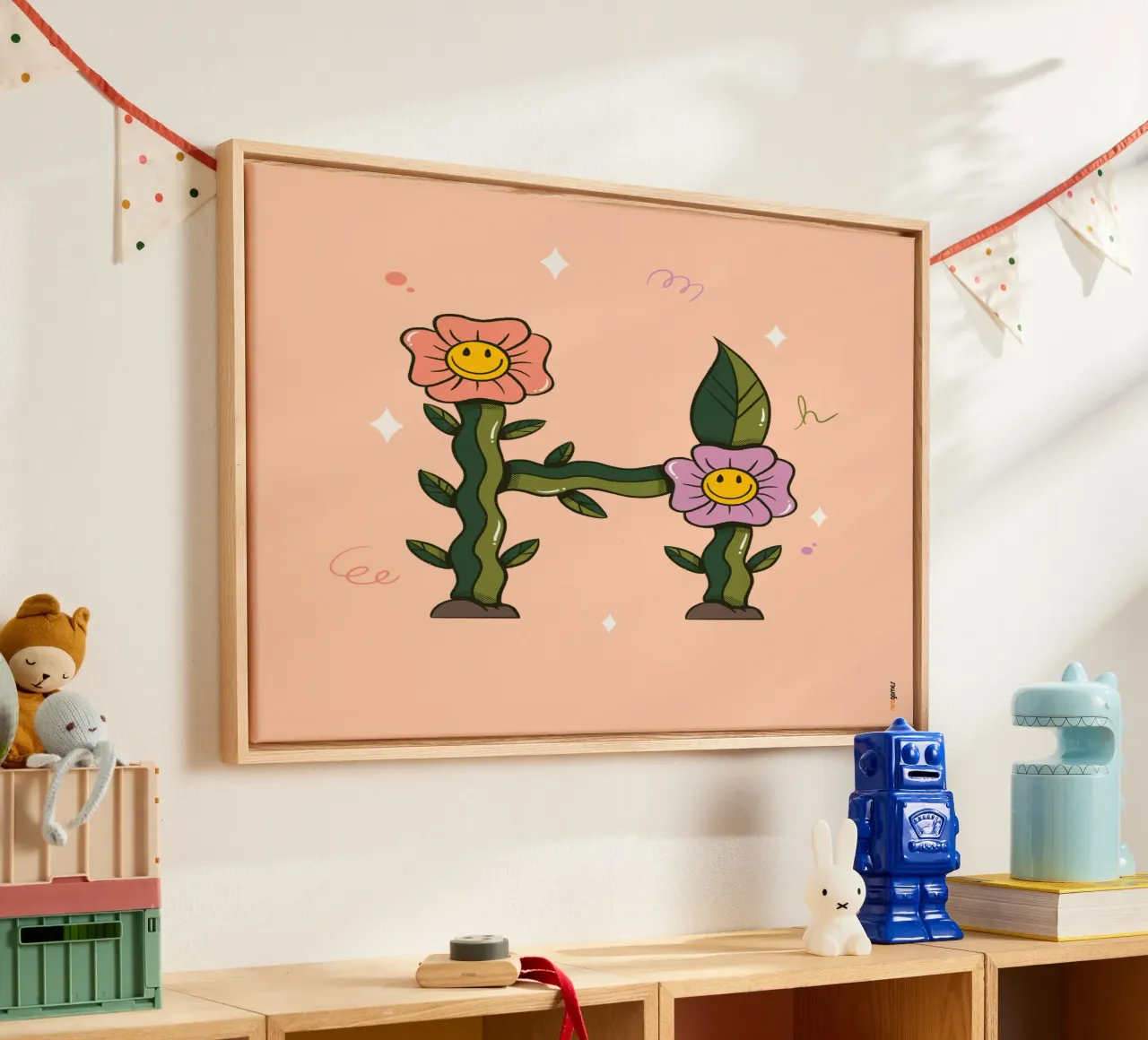 Bloem H canvas met Baklijst van Rafa Gomes