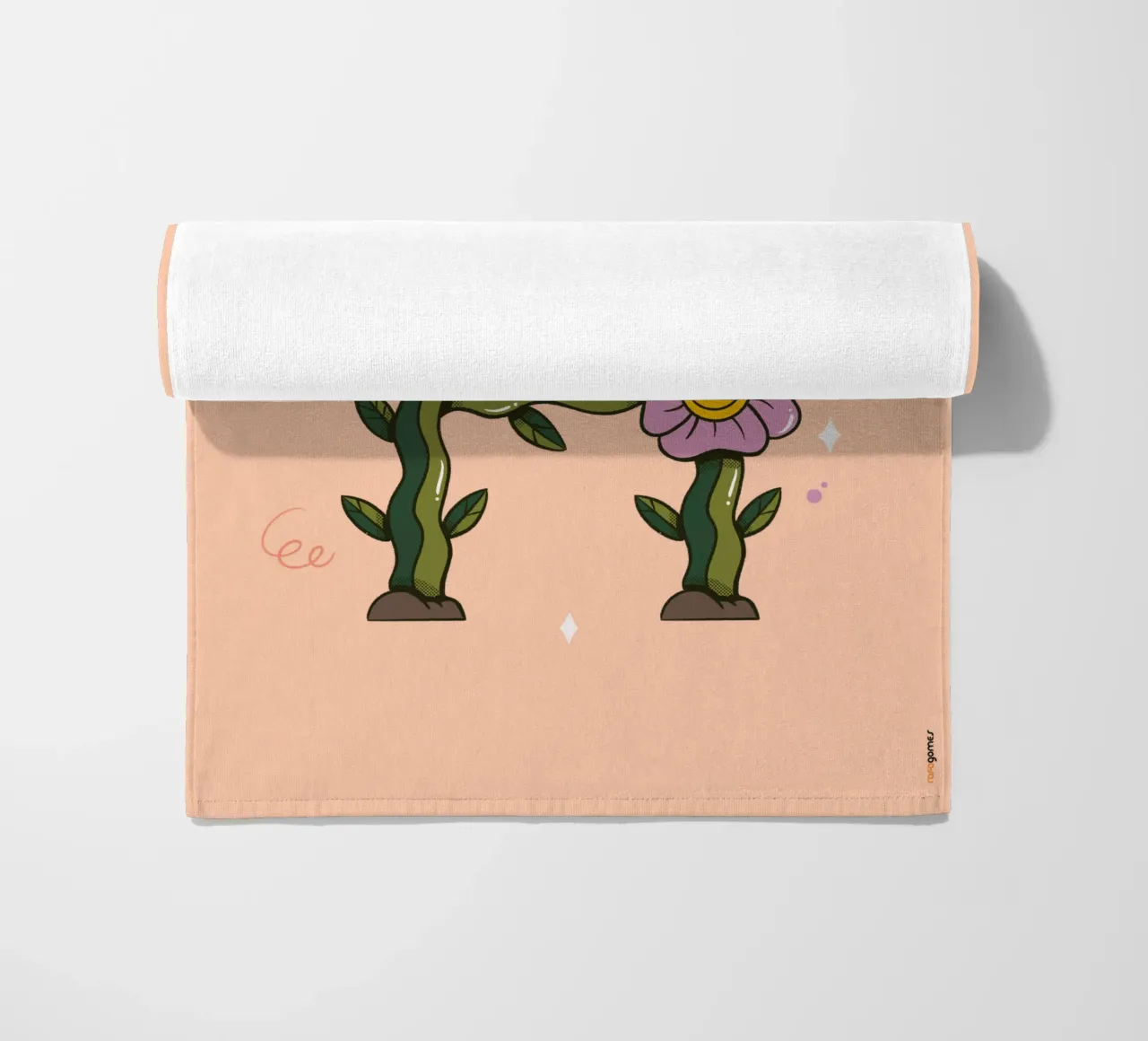 Flower H beach towel by Rafa Gomes