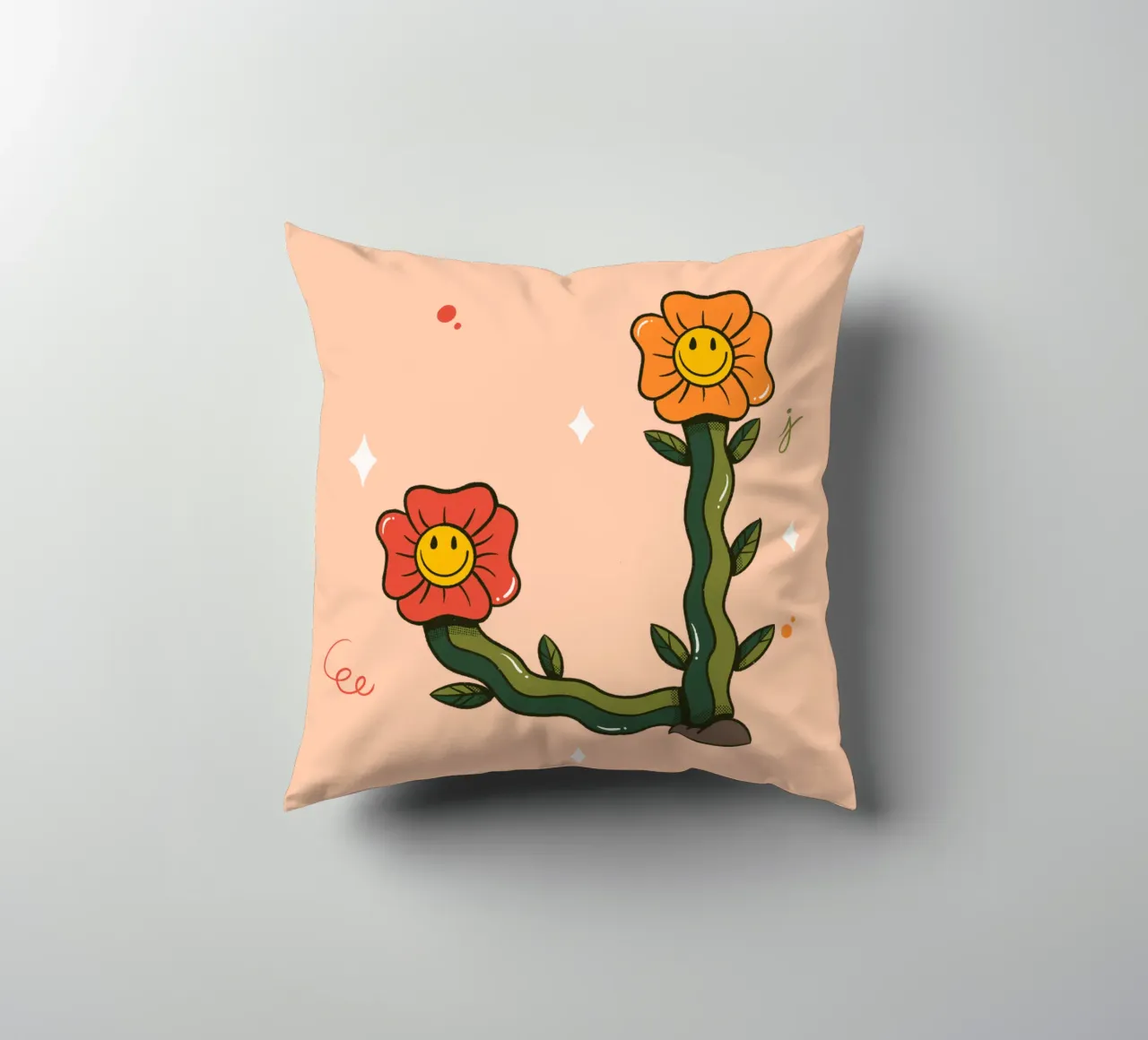 Flower J decorative cushion by Rafa Gomes