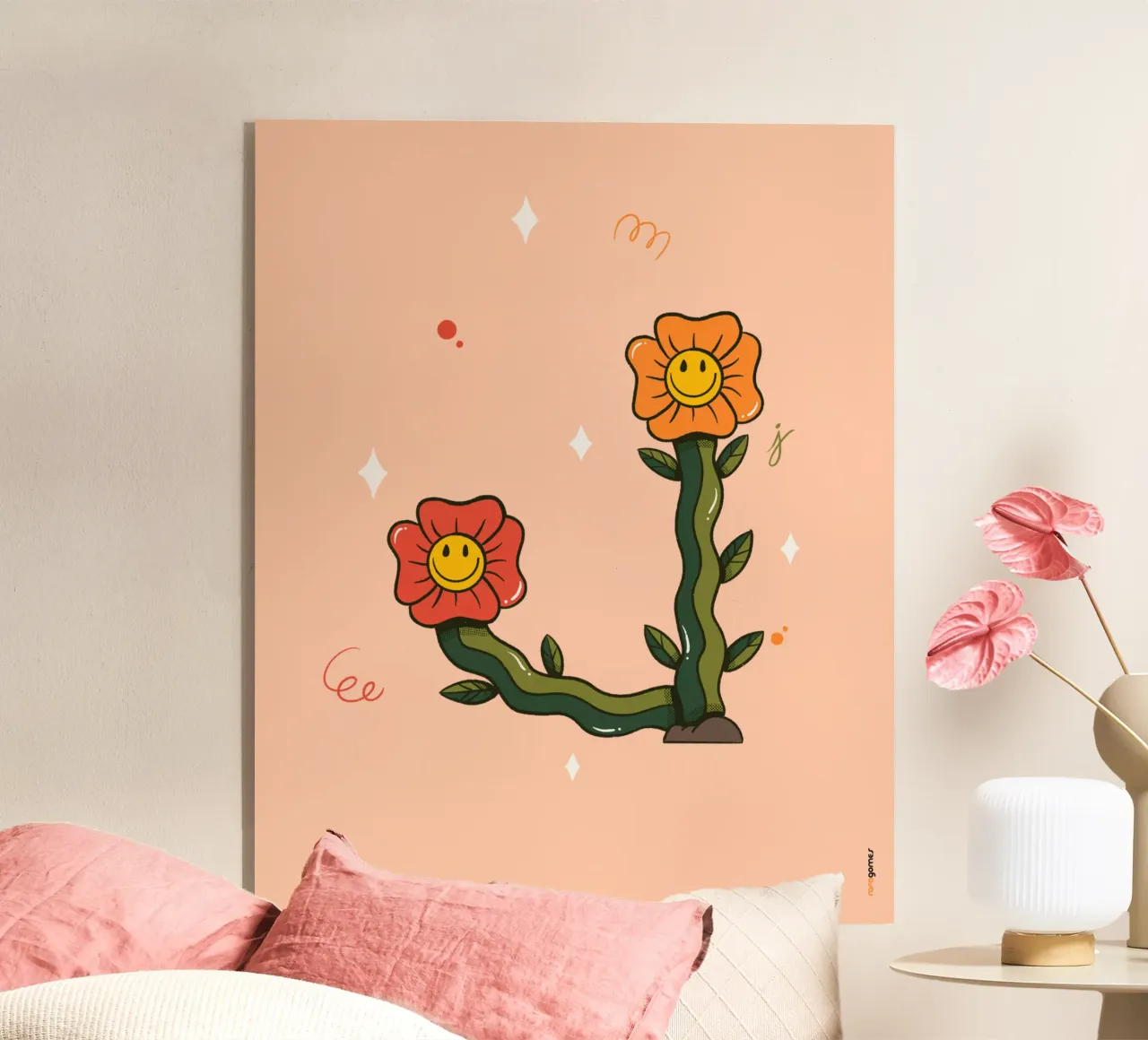 Flower J acrylic glass by Rafa Gomes