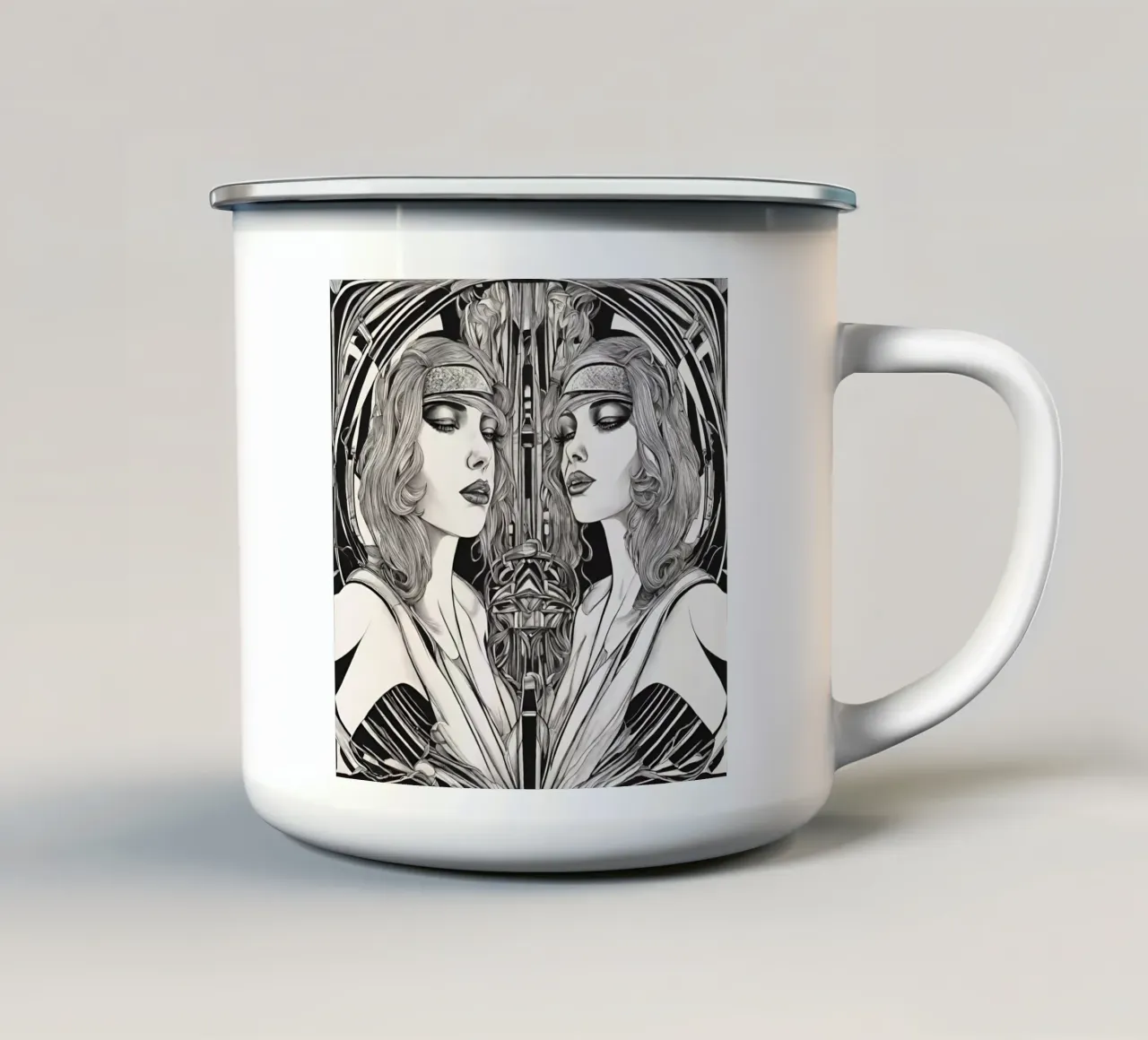 Black & White 1 tazza in smalto da Rezh creations