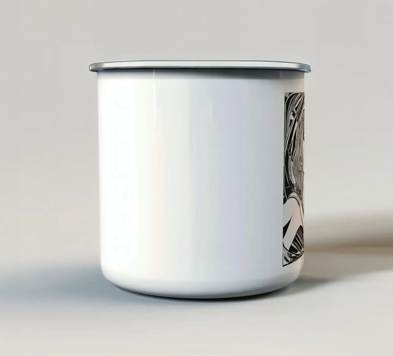 Black & White 1 tazza in smalto da Rezh creations