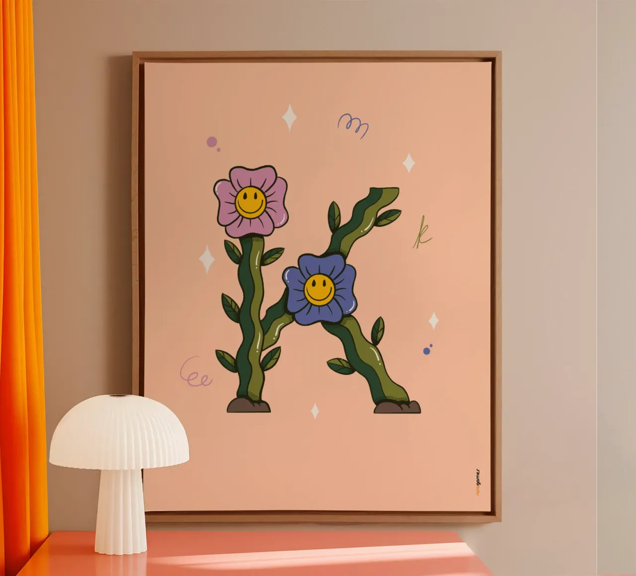 Bloem K canvas met Baklijst van Rafa Gomes