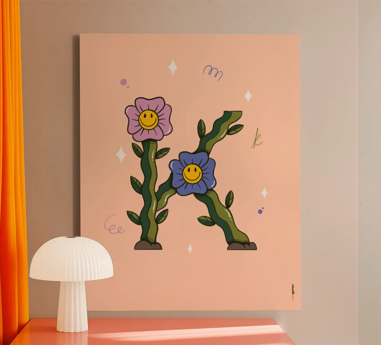 Bloem K canvas met Baklijst van Rafa Gomes