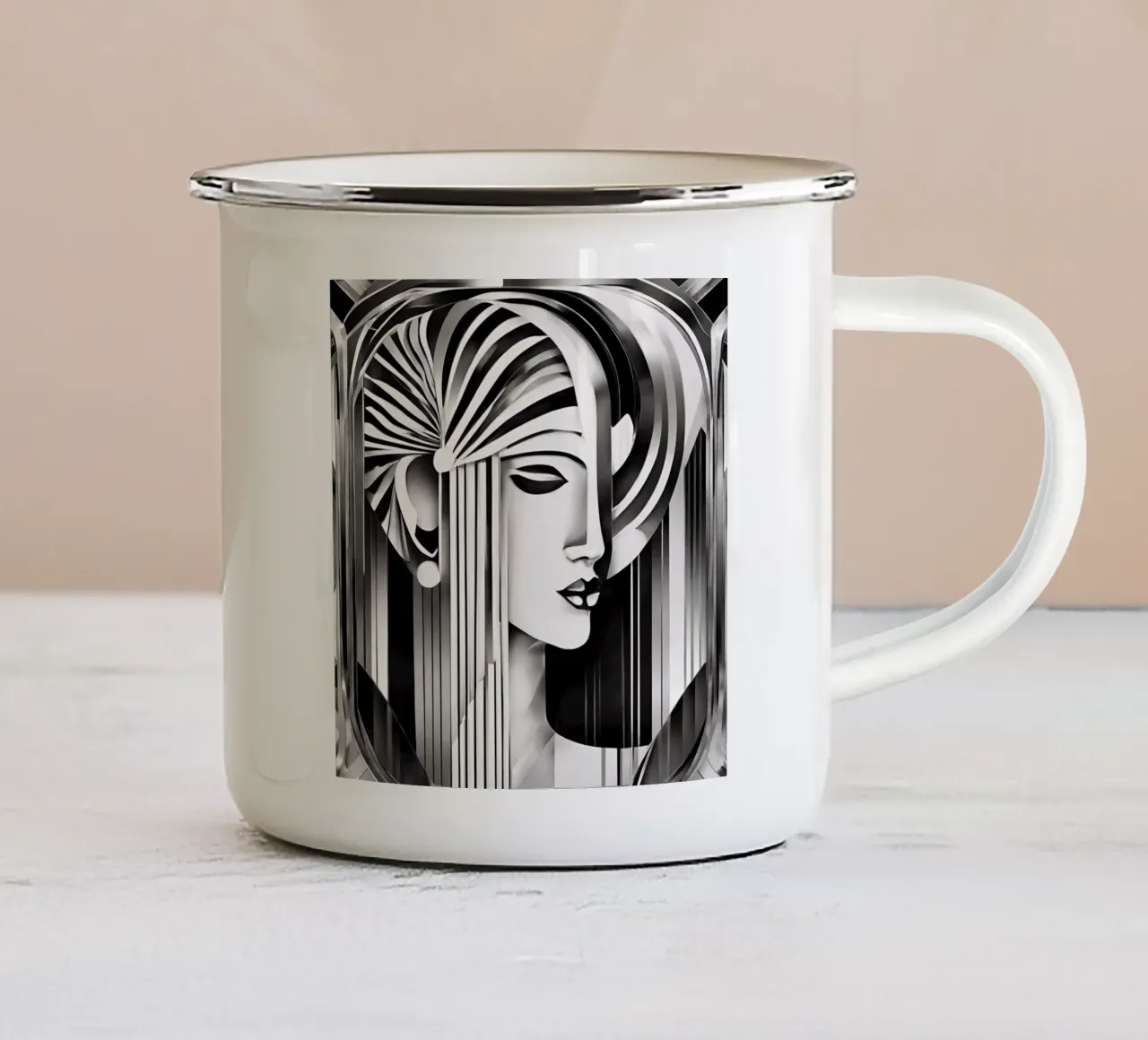 Black & White 2 tazza in smalto da Rezh creations
