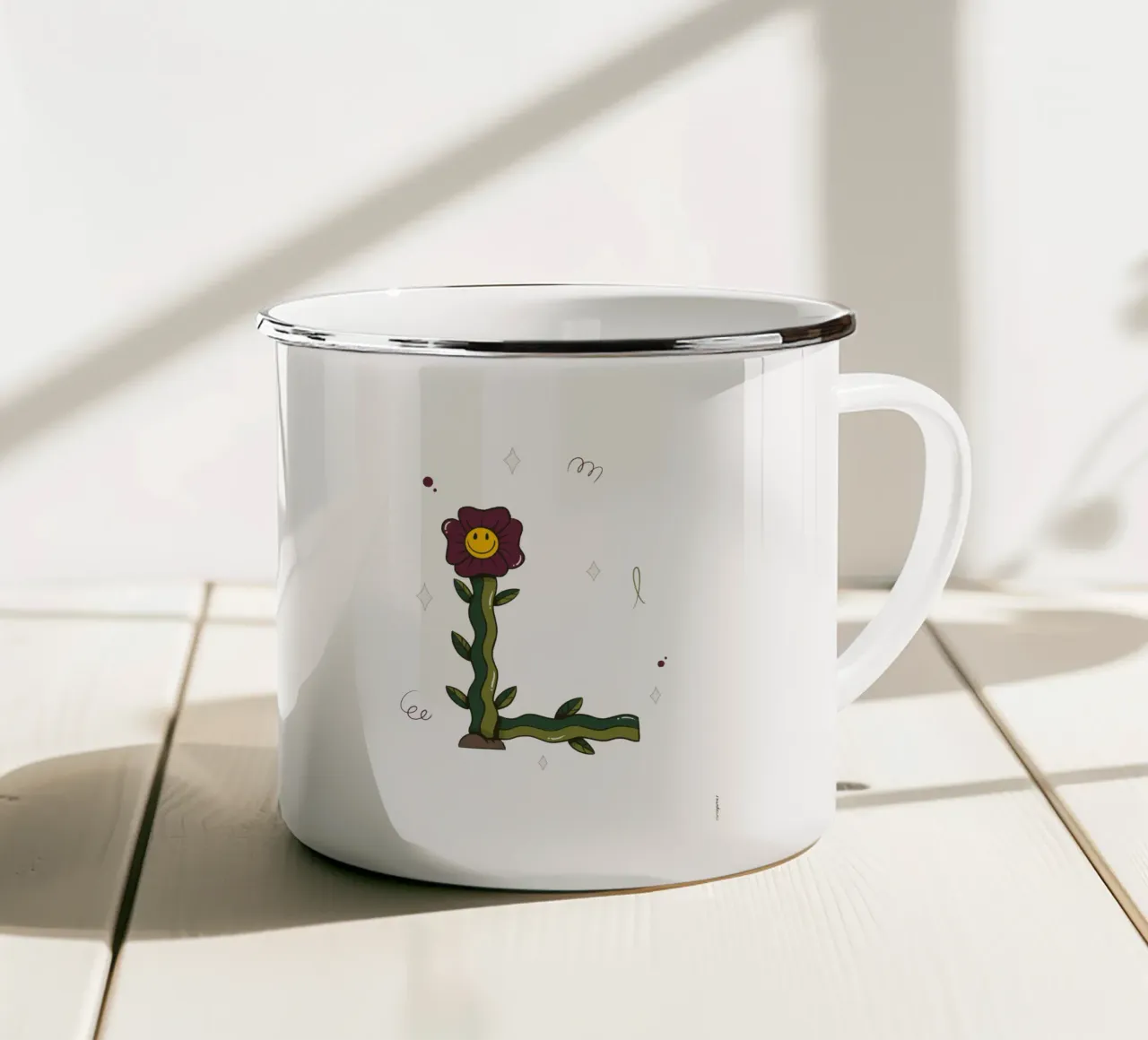 Fiore L tazza in smalto da Rafa Gomes