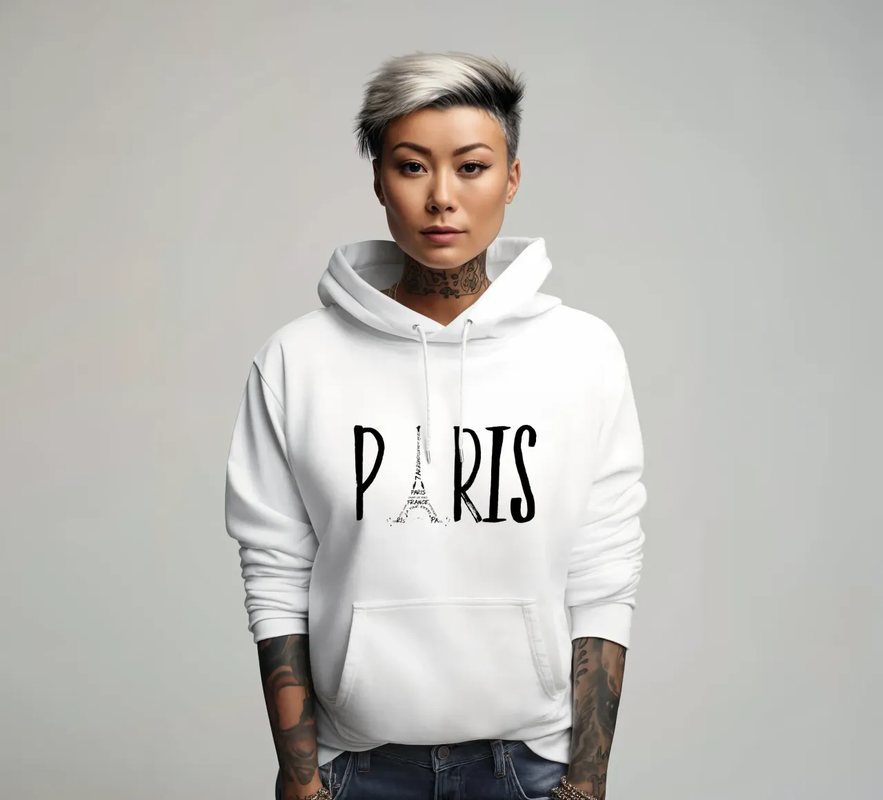 Tipografie PARIS felpa con cappuccio da Melanie Viola