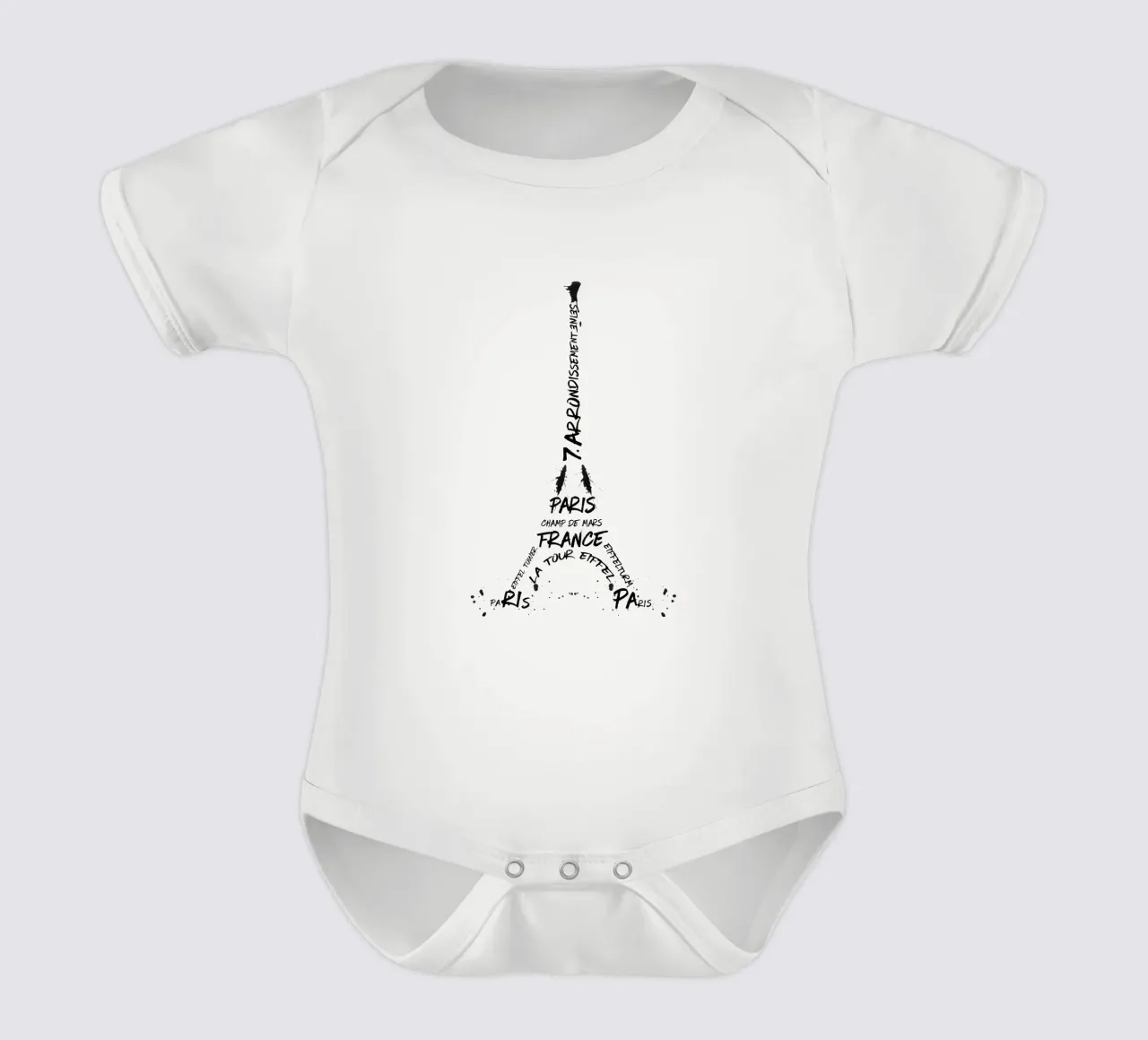 Digital-Art Eiffel Tower Kurzarm Babybody von Melanie Viola