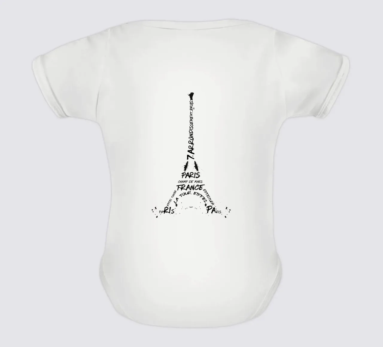 Digital-Art Eiffel Tower Kurzarm Babybody von Melanie Viola