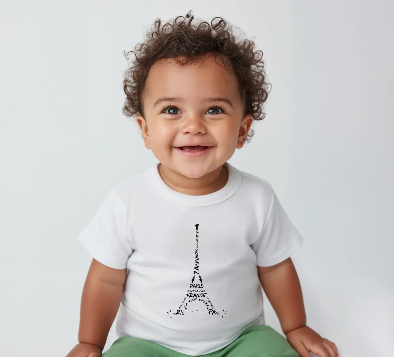 Torre Eiffel in arte digitale maglietta neonato da Melanie Viola